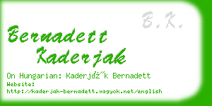 bernadett kaderjak business card